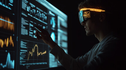 Conference Business Meeting Presentation: CEO Businessman Shows Data to Group of Investors, Businessspeople. Projector Screen Shows Graphs, Product Sales, Revenue Growth Strategy, e-Commerce Analysis