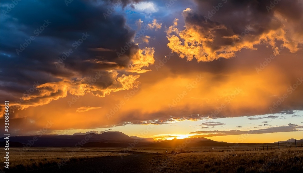 Wall mural united states oregon dramatic sky at sunset