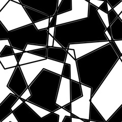 abstract black and white rectangle vector geometric seamless pattern background 