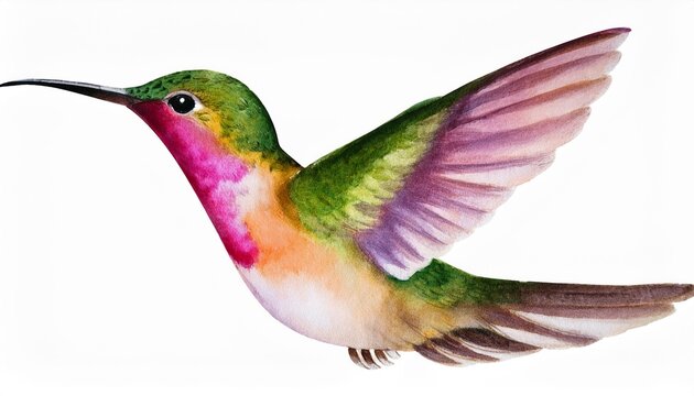 recommend clip art: hummingbird watercolor clipart on transparent background generative ai illustration