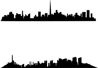 city skyline silhouette icons