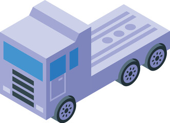 Fototapeta premium 3d isometric icon of a platform truck standing on the road