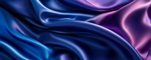 Obraz premium Silky blue and purple satin fabric with