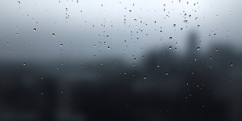 Rainy Window Blur: A cool, grey blurred background with the effect of raindrops on a window, creating a moody and contemplative atmosphere. 