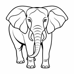 Isolated elephant line art