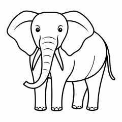 Isolated elephant line art