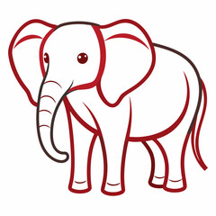 Isolated elephant line art