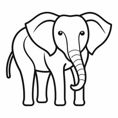 Isolated elephant line art