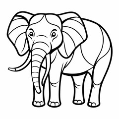 Isolated elephant line art
