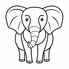 Isolated elephant line art