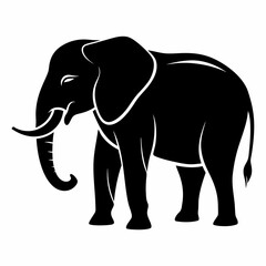 Fototapeta premium elephant silhouette vector image