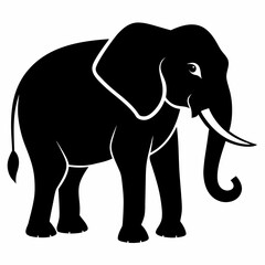 Obraz premium elephant silhouette vector image