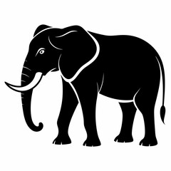 Obraz premium elephant silhouette vector image