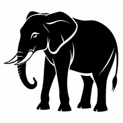 Obraz premium elephant silhouette vector image