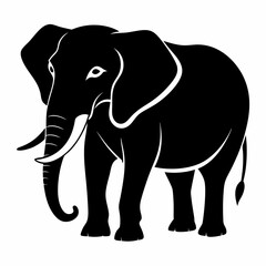 Fototapeta premium elephant silhouette vector image