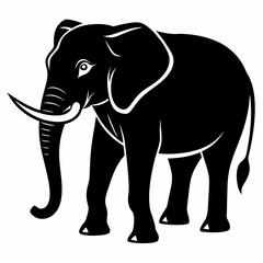 Obraz premium elephant silhouette vector image