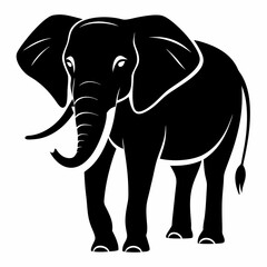 Obraz premium elephant silhouette vector image