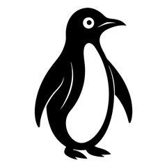 Obraz premium Vector black silhouette of a penguin. Vector illustration of a black silhouette of a penguin.