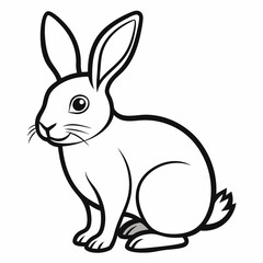 Obraz premium Rabbit silhouette in vector. Easter bunny, Can be used as a stencil or template for festive decorations, postcards, shop windows