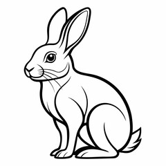Obraz premium Rabbit silhouette in vector. Easter bunny, Can be used as a stencil or template for festive decorations, postcards, shop windows