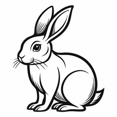 Obraz premium Rabbit silhouette in vector. Easter bunny, Can be used as a stencil or template for festive decorations, postcards, shop windows