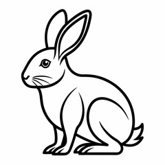 Obraz premium Rabbit silhouette in vector. Easter bunny, Can be used as a stencil or template for festive decorations, postcards, shop windows