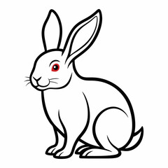 Fototapeta premium Rabbit silhouette in vector. Easter bunny, Can be used as a stencil or template for festive decorations, postcards, shop windows