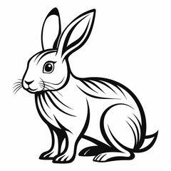 Obraz premium Rabbit silhouette in vector. Easter bunny, Can be used as a stencil or template for festive decorations, postcards, shop windows