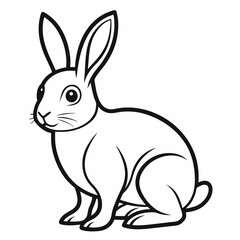 Fototapeta premium Rabbit silhouette in vector. Easter bunny, Can be used as a stencil or template for festive decorations, postcards, shop windows