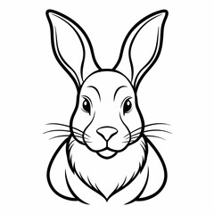 Rabbit silhouette in vector. Easter bunny, Can be used as a stencil or template for festive decorations, postcards, shop windows