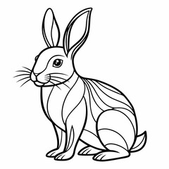 Obraz premium Rabbit silhouette in vector. Easter bunny, Can be used as a stencil or template for festive decorations, postcards, shop windows