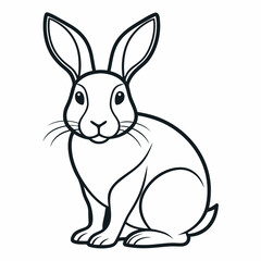 Obraz premium Rabbit silhouette in vector. Easter bunny, Can be used as a stencil or template for festive decorations, postcards, shop windows