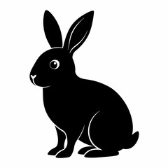 Obraz premium Rabbit silhouette in vector. Easter bunny, Can be used as a stencil or template for festive decorations, postcards, shop windows