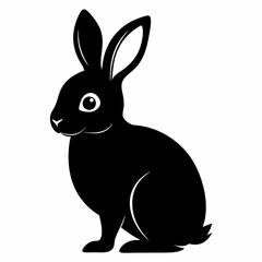Obraz premium Rabbit silhouette in vector. Easter bunny, Can be used as a stencil or template for festive decorations, postcards, shop windows