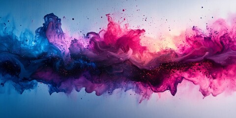 Dynamic Ink Splatter on Canvas: Vibrant Colors with Reflective Finish, generative ai