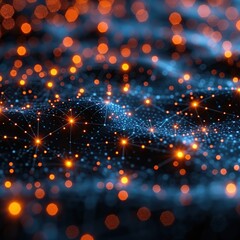 Fototapeta premium Abstract Digital Network with Glowing Nodes