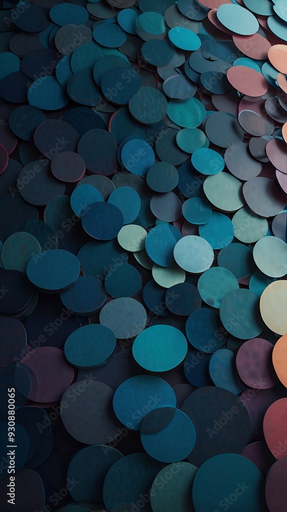 Poster circle 3d colorful background with reflection