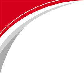 Business footer. Red and white border.