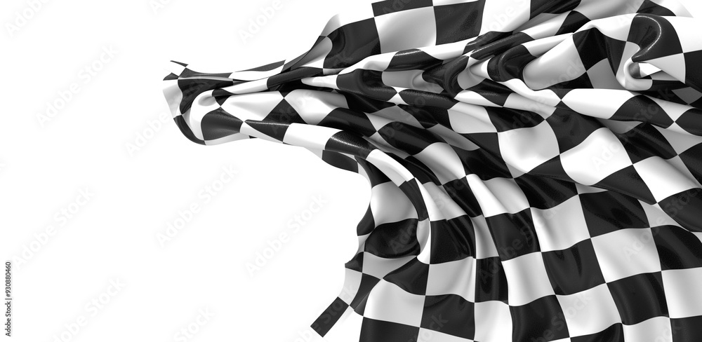 Sticker the checkered flag waves in victory a symbol of triumph and achievement