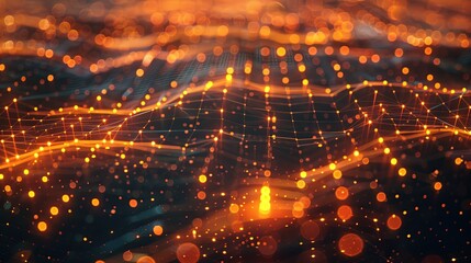 Fototapeta premium Abstract Digital Network with Glowing Lines and Dots