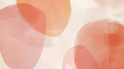 Fototapeta premium abstract and colorful artwork depicting pink and orange flowers on a pristine white background, highlighting their delicate charm.