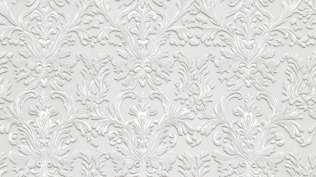 elegant silver and white damask texture with subtle snowflake patterns