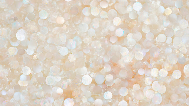 glistening pearl sequin texture with scattered opal and ivory accents