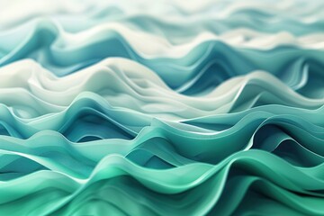 Obraz premium Abstract Wavy Pattern in Shades of Blue and Green