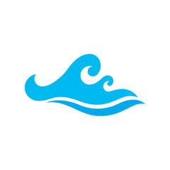 blue waves logo vector icon illustration