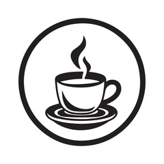 Coffee cup vector logo design Premium coffee shop logo Cafe mug icon isolated on white background