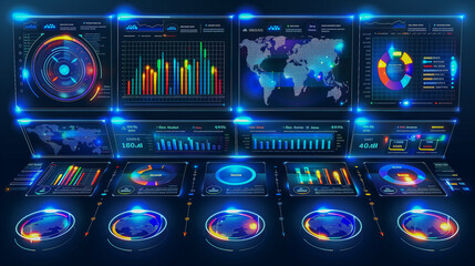 High-Tech Data Dashboard with Interactive Visualizations..