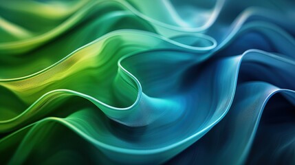 Obraz premium Abstract Green and Blue Waves