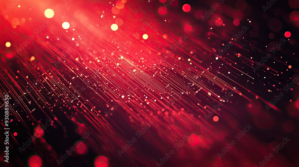 Poster abstract red tech wallpaper with luminous lines and tech textures