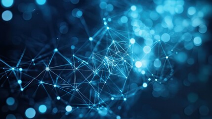 abstract futuristic technology with polygonal shapes dark blue background connection technologies backdrop internet communication